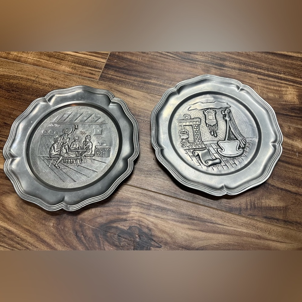 Lot of 2 vintage German tin plates